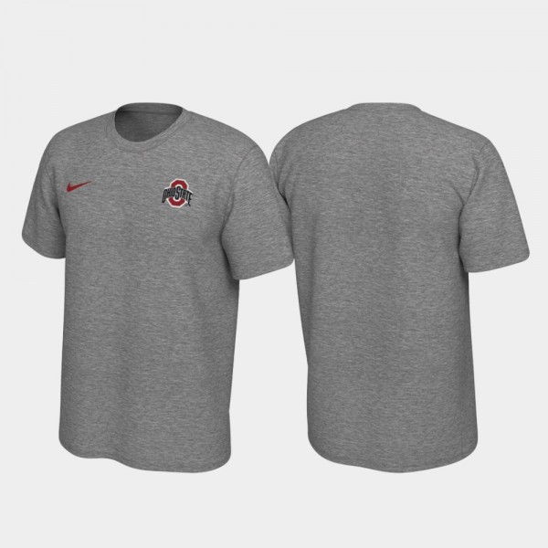 Ohio State Buckeyes Men's Heathered Gray Left Chest Logo Legend College Football T-Shirt 2404JNUA5